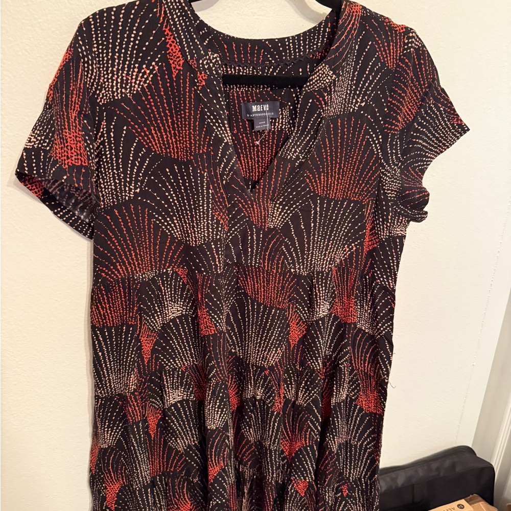 Maeve Black and Red Patterned Dress